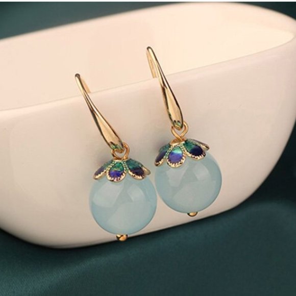 Jewelry - Natural Agate Hook Earrings